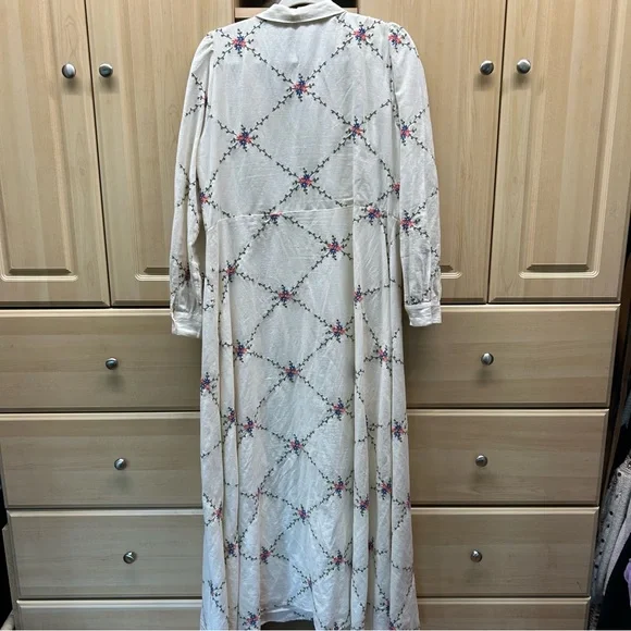 Sezane Cream Maxi Dress with Floral Pattern - Picture 3 of 5